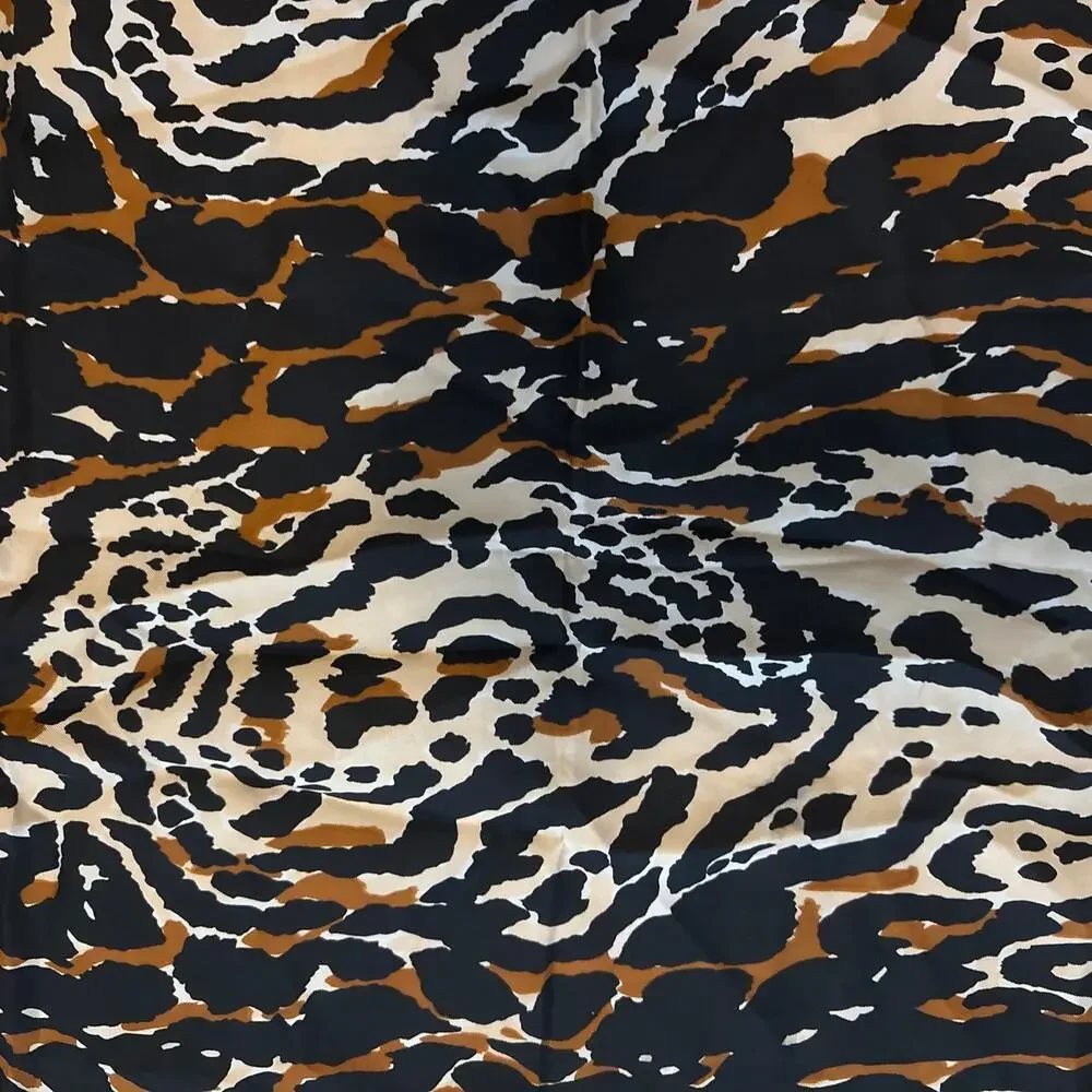 Vintage Burmel Mixed Leopard Stripe Animal Print Silk Scarf Square Retro Glam